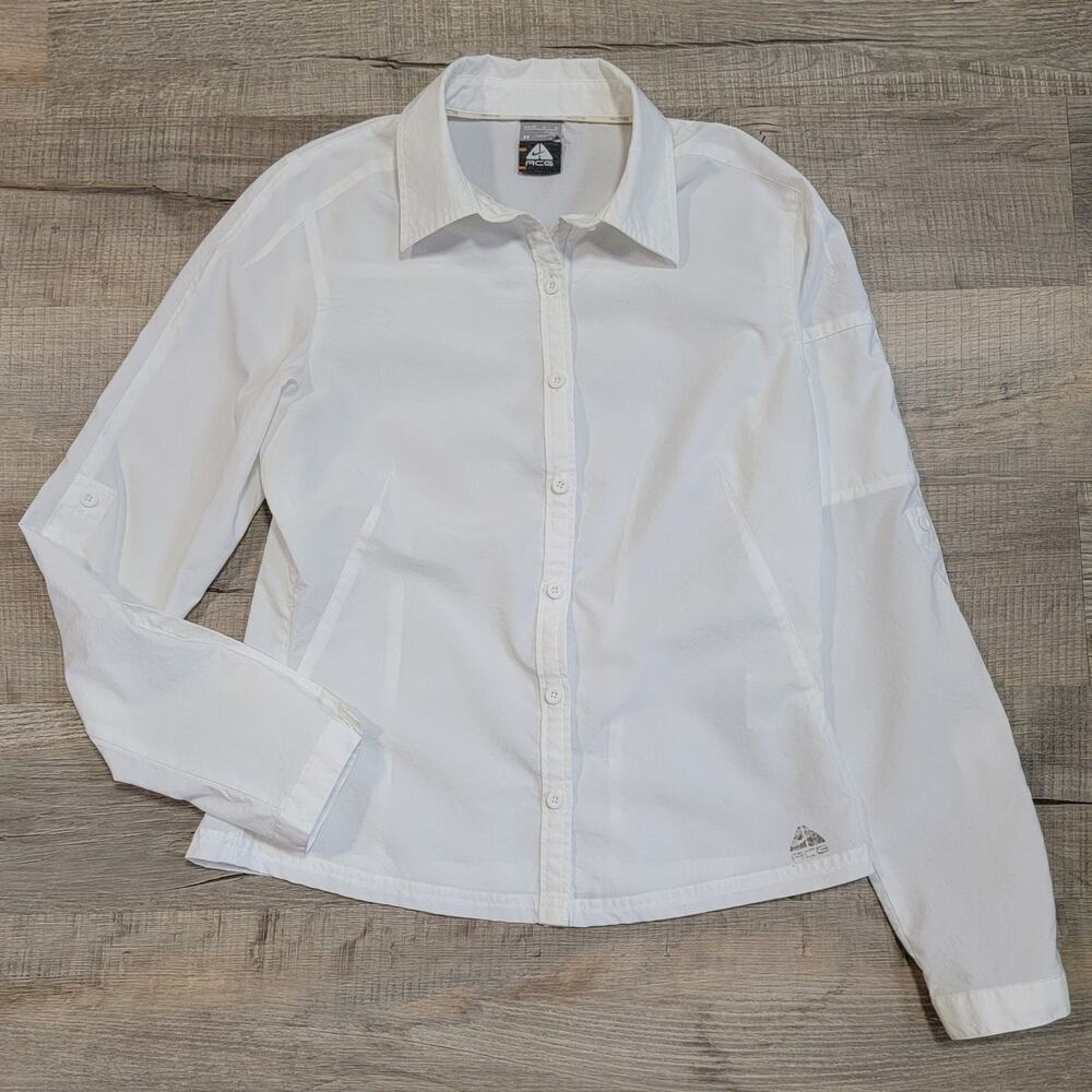 NIKE ACG Womens Button Up Size Medium White Utility Techwear Shirt VTG 00's Y2K - Picture 1 of 10
